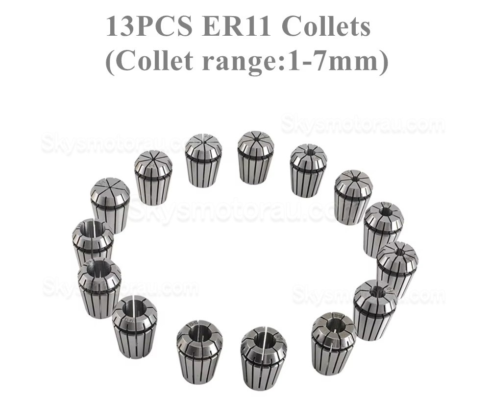 1.5KW VFD Spindle Kit OSP001696 Indc. Air Cooled Spindle Motor + Variable Frequency Drive + 13Pcs ER11 Collet